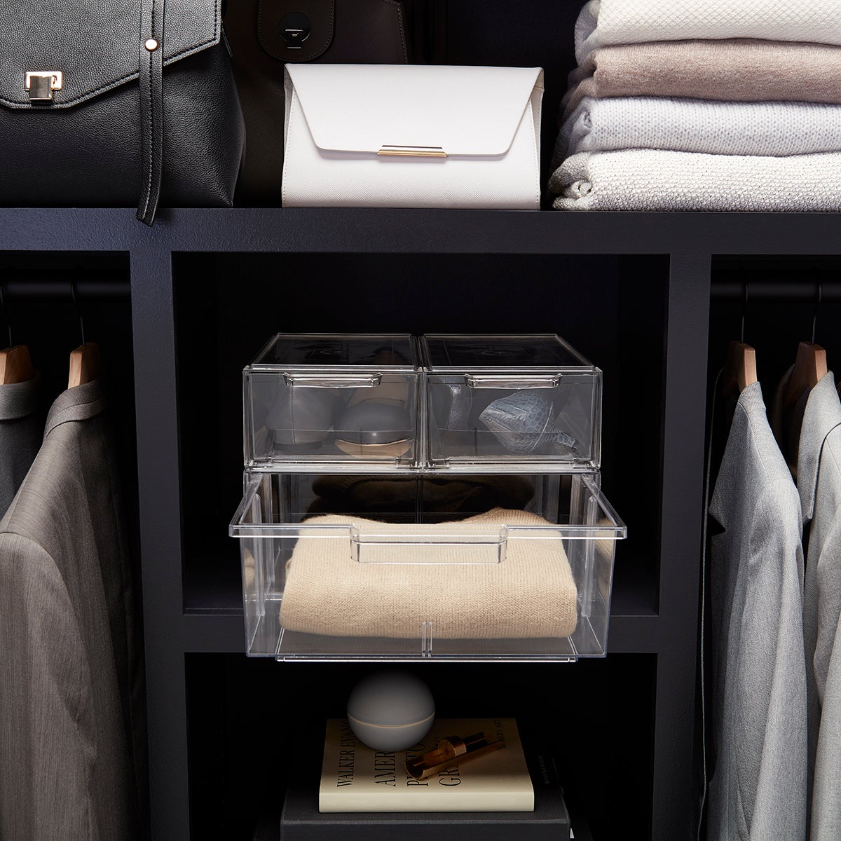 Clear Stackable Shirt & Accessory Drawer The Container Store